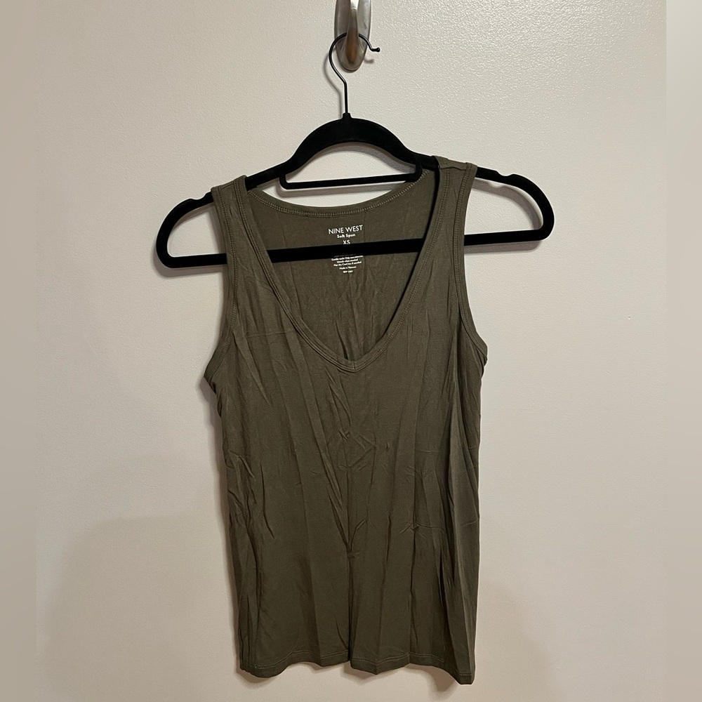 Army Green NINE WEST Tank Top - Size XS